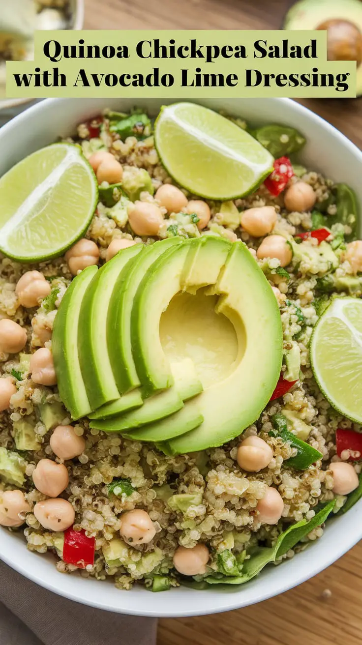 Quinoa Chickpea Salad with Avocado Lime Dressing – RecipeIneed