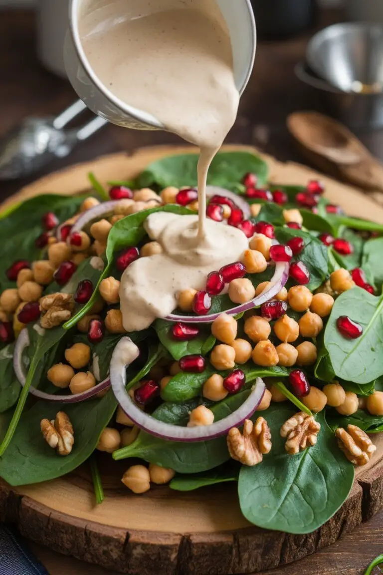 Chickpea and Spinach Salad with Tahini Dressing – RecipeIneed