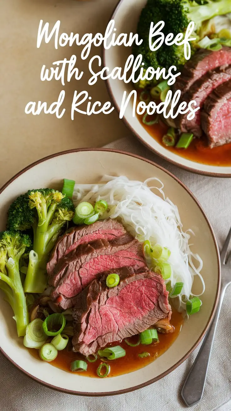 Mongolian Beef with Scallions and Rice Noodles – RecipeIneed