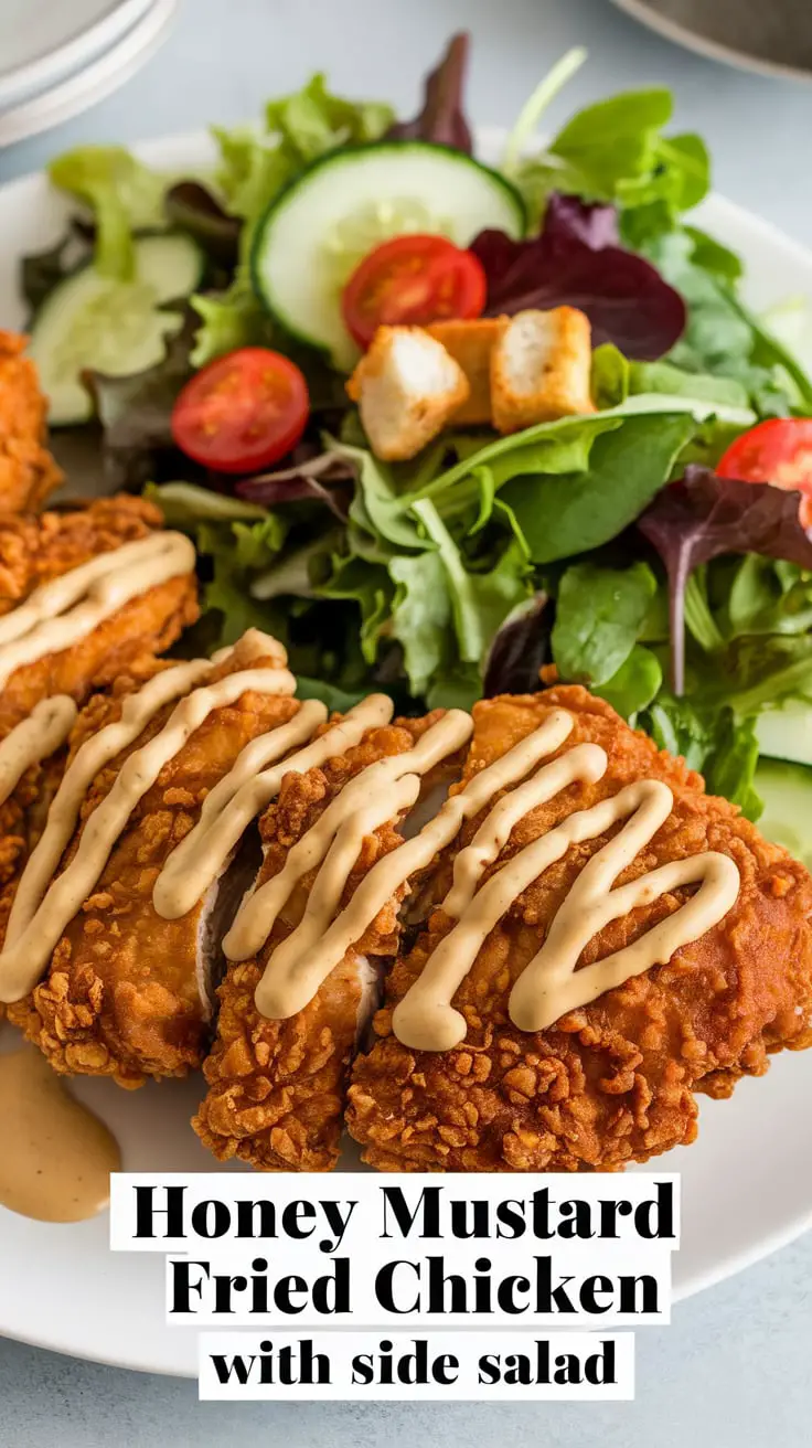 Honey Mustard Fried Chicken with Side Salad – RecipeIneed