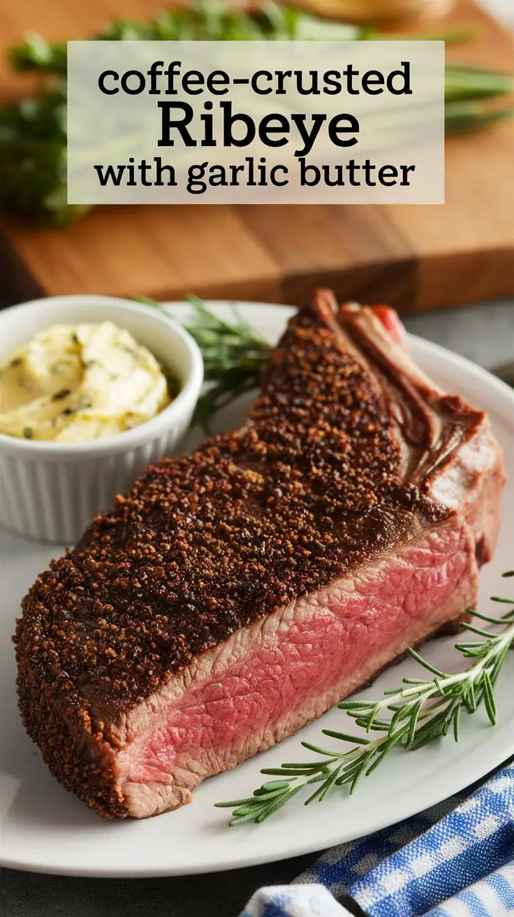 Coffee-Crusted Ribeye with Garlic Butter – RecipeIneed