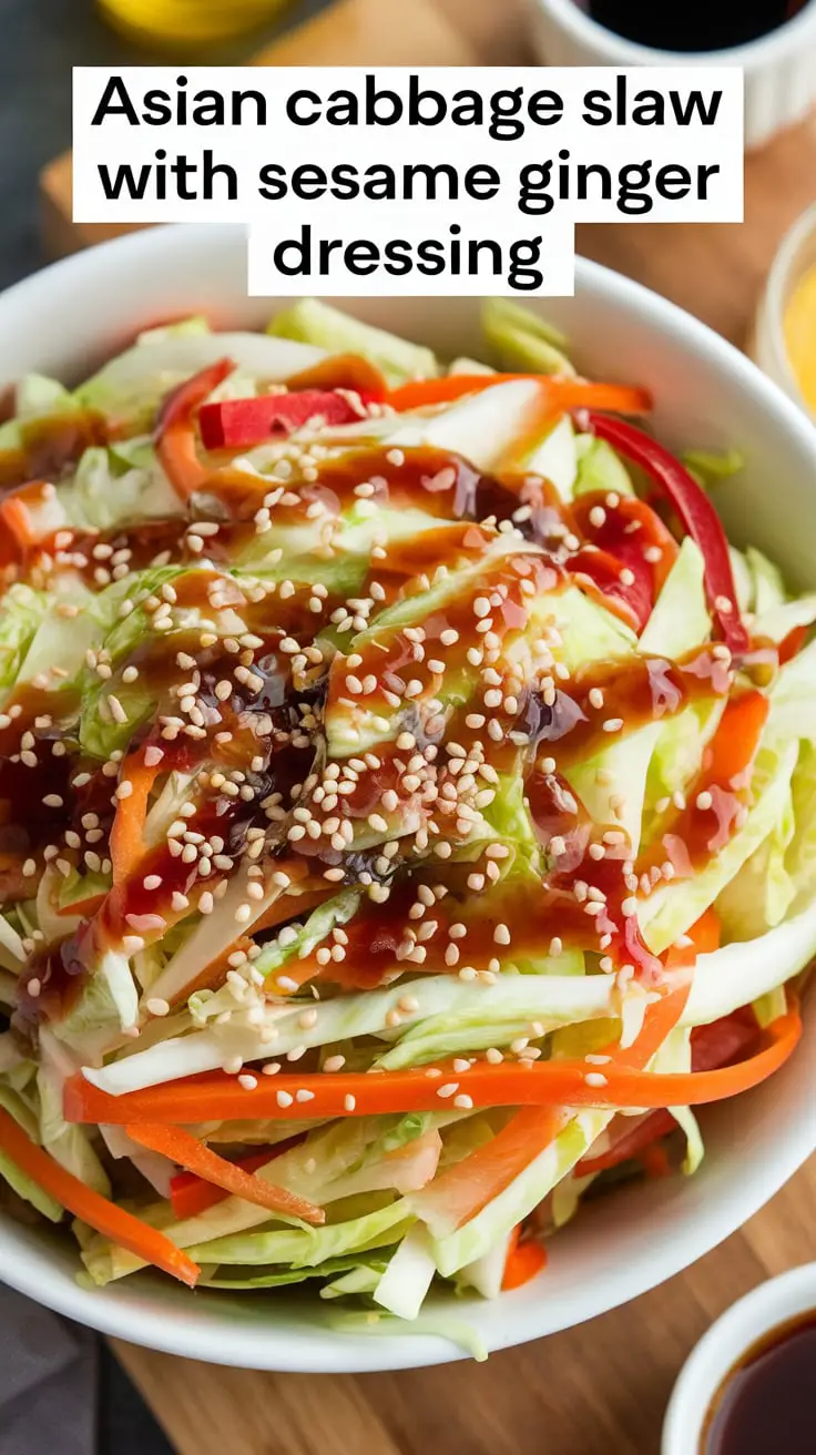 Asian Cabbage Slaw with Sesame Ginger Dressing – RecipeIneed