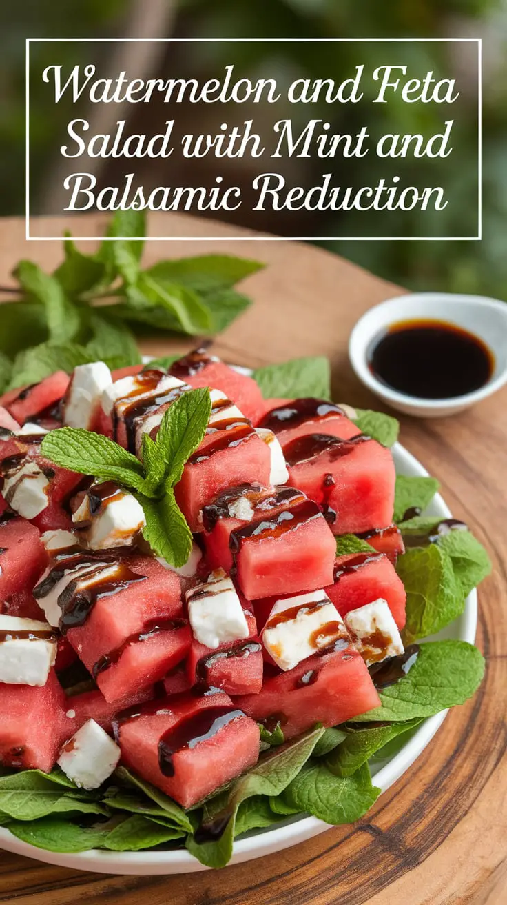 Watermelon and Feta Salad with Mint and Balsamic Reduction – RecipeIneed