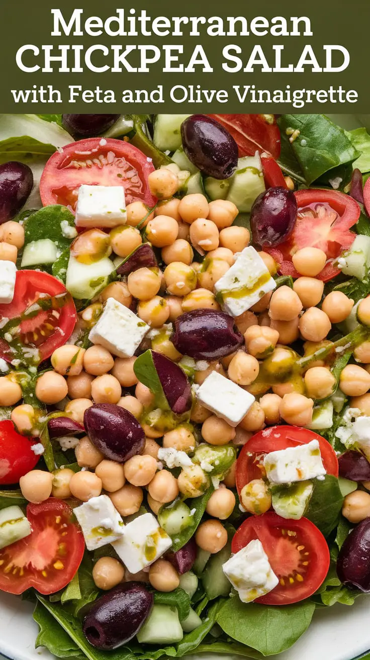 Mediterranean Chickpea Salad with Feta and Olive Vinaigrette – RecipeIneed