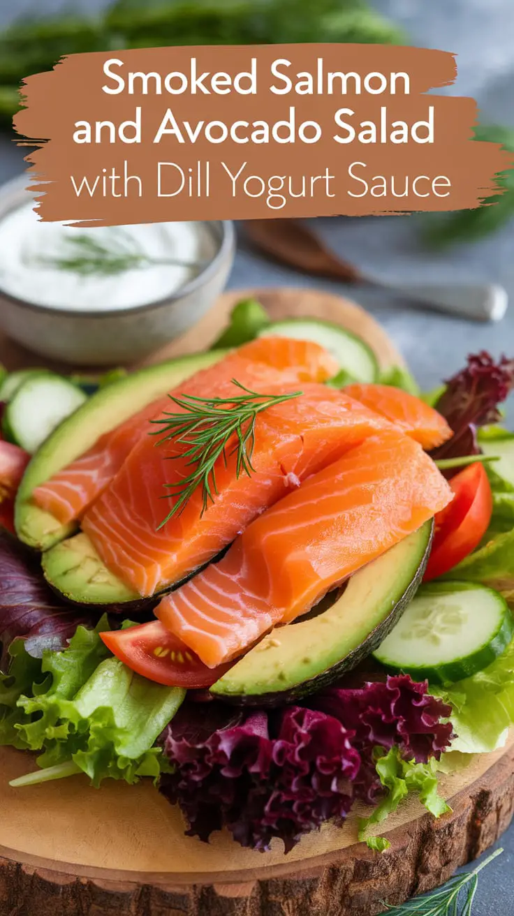 Smoked Salmon and Avocado Salad with Dill Yogurt Sauce – RecipeIneed