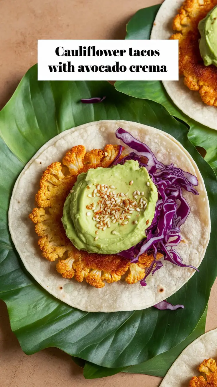 Cauliflower Tacos with Avocado Crema – RecipeIneed