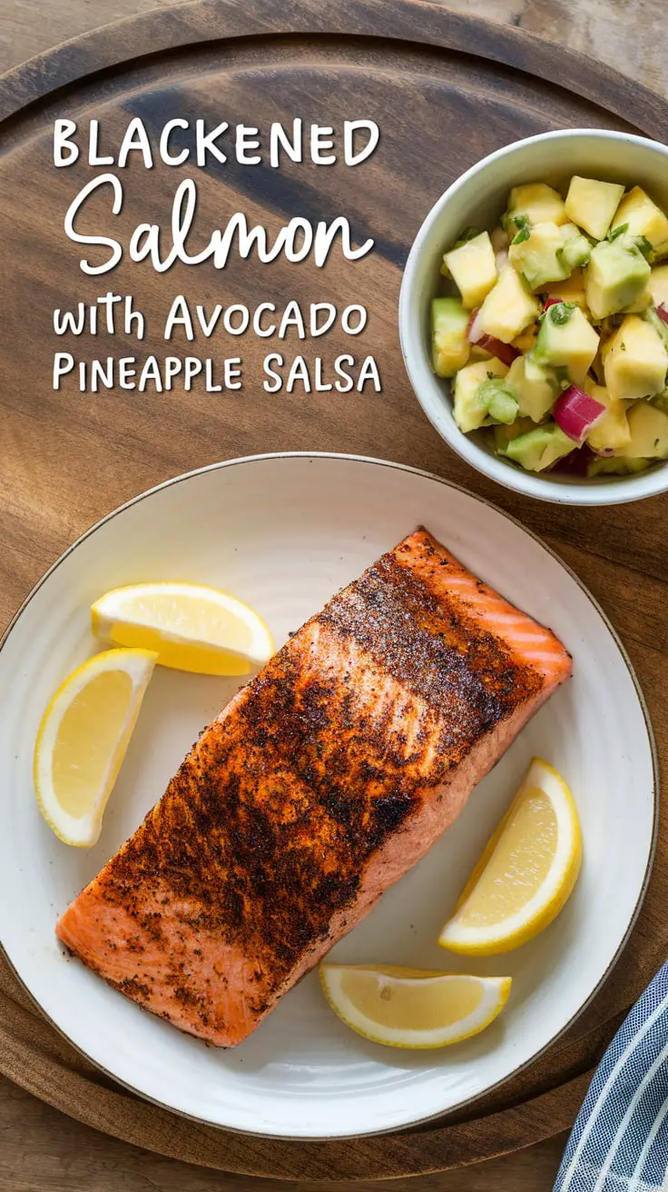 Blackened Salmon with Avocado Pineapple Salsa – RecipeIneed