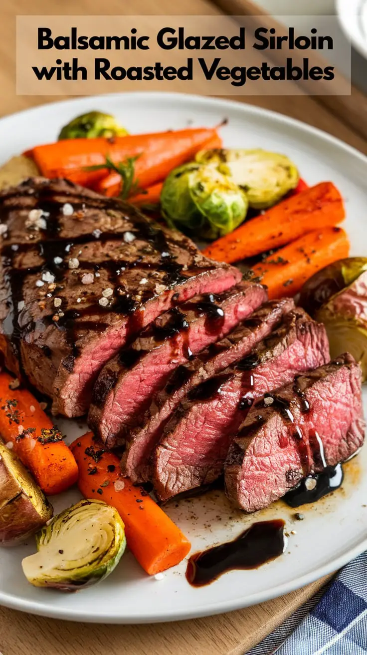 Balsamic Glazed Sirloin with Roasted Vegetables – RecipeIneed